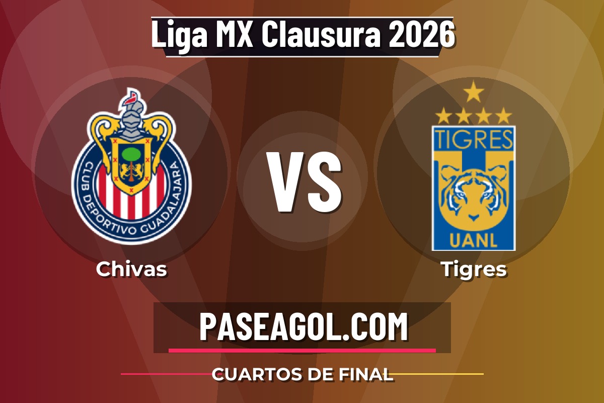 Chivas vs Tigres Chivas vs Tigres - Cuartos de final - Liga MX Clausura 2026