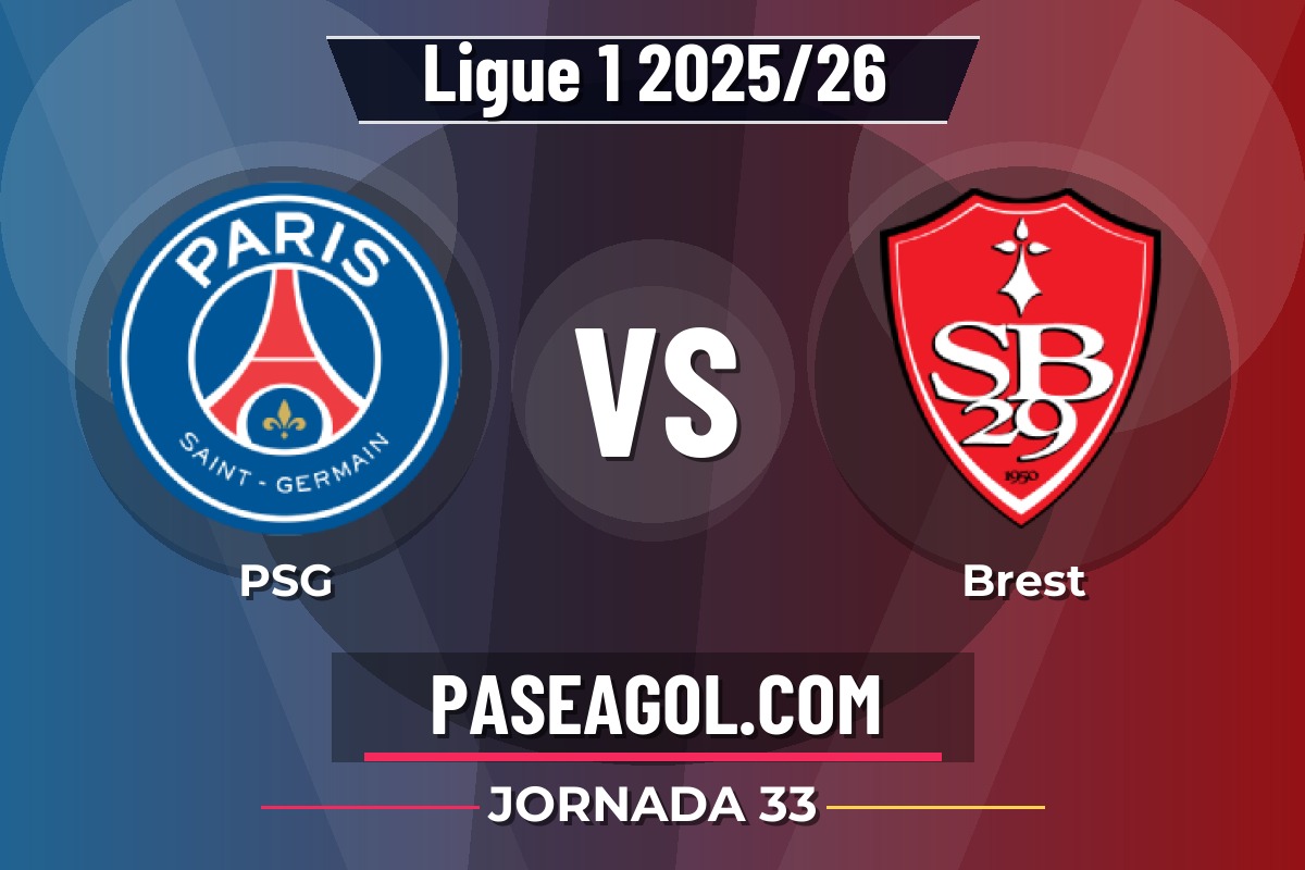 PSG vs Brest PSG vs Brest - Jornada 33 - Ligue 1 2025/26