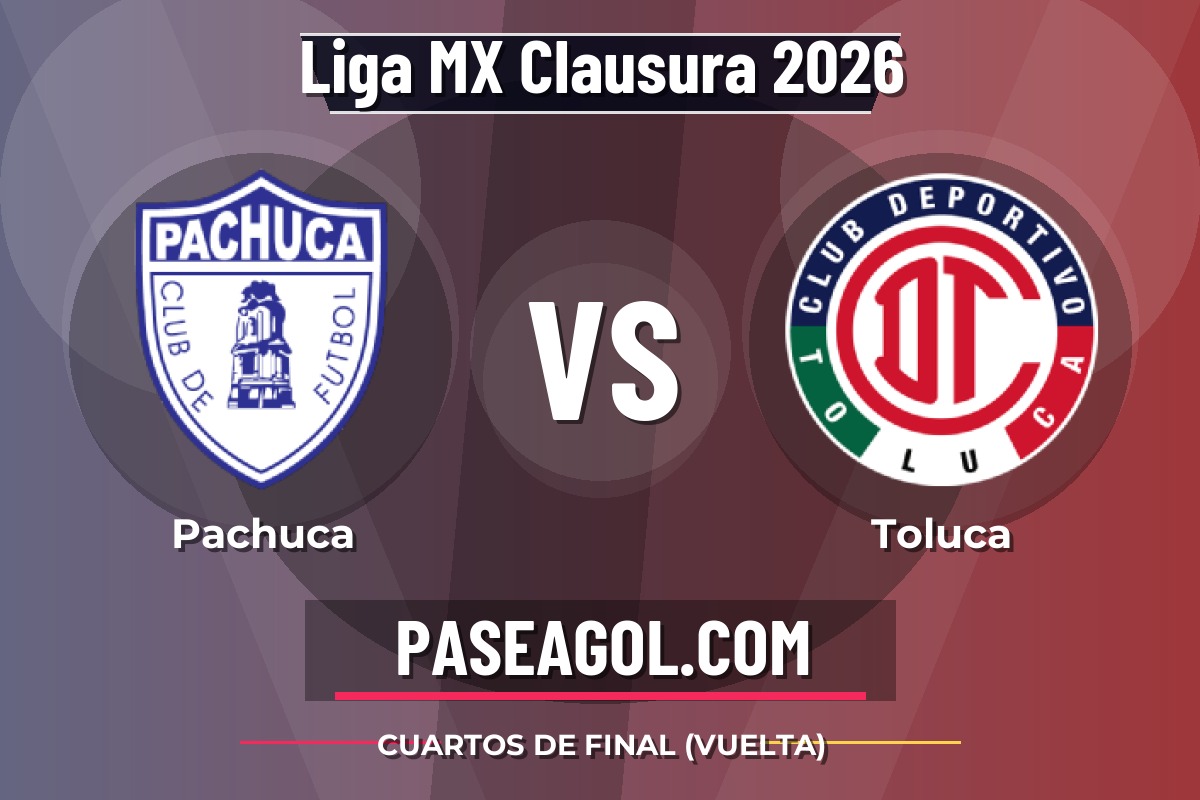 Pachuca vs Toluca Pachuca vs Toluca - Cuartos de Final (Vuelta) - Liga MX Clausura 2026