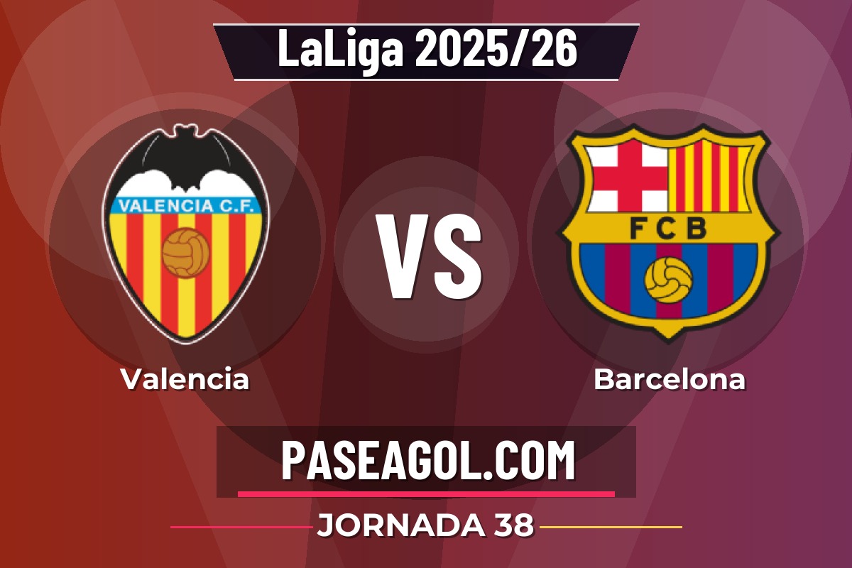 Valencia vs Barcelona Valencia vs Barcelona - Jornada 38 - LaLiga 2025/26
