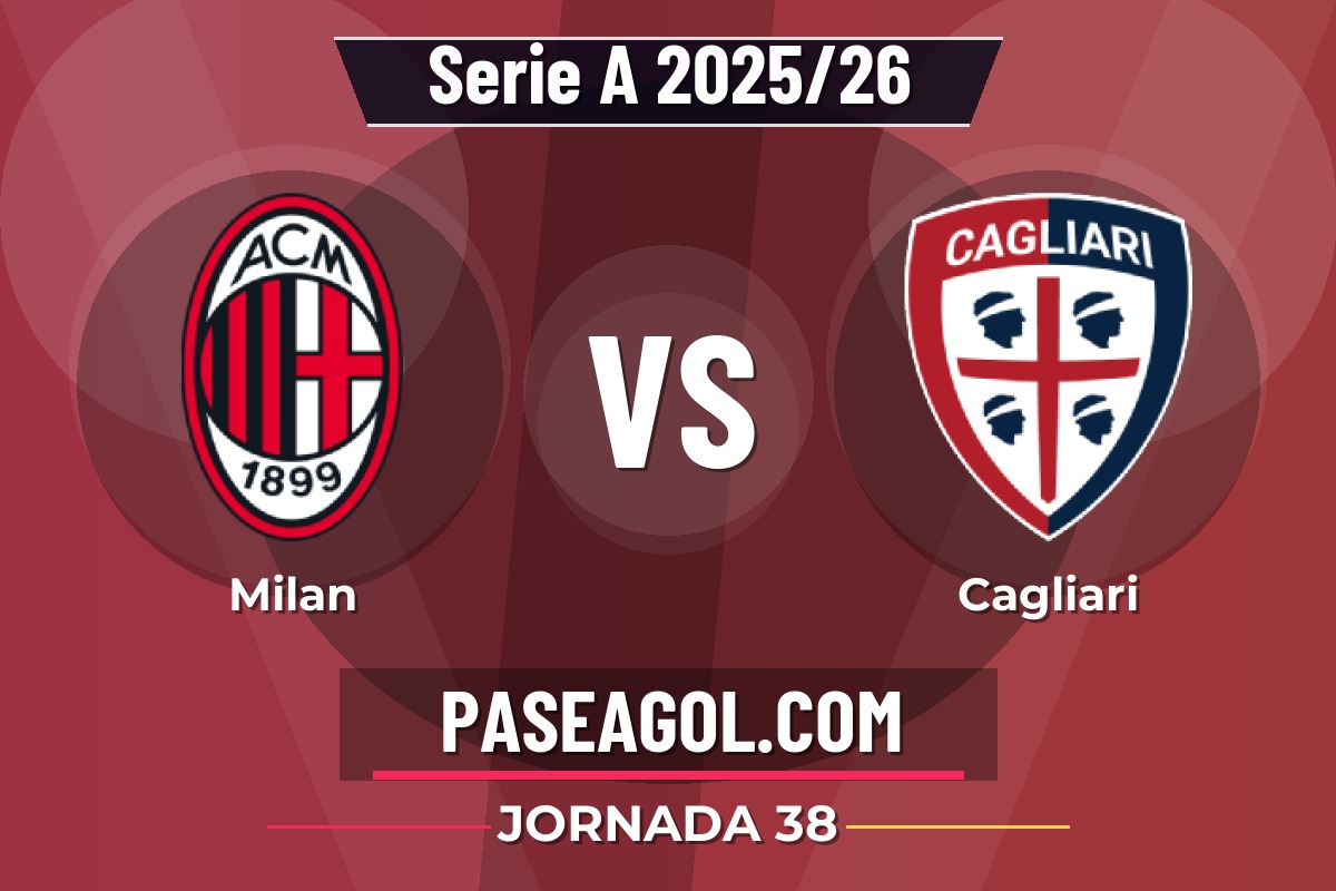 Milan vs Cagliari Milan vs Cagliari - Jornada 38 - Serie A 2025/26