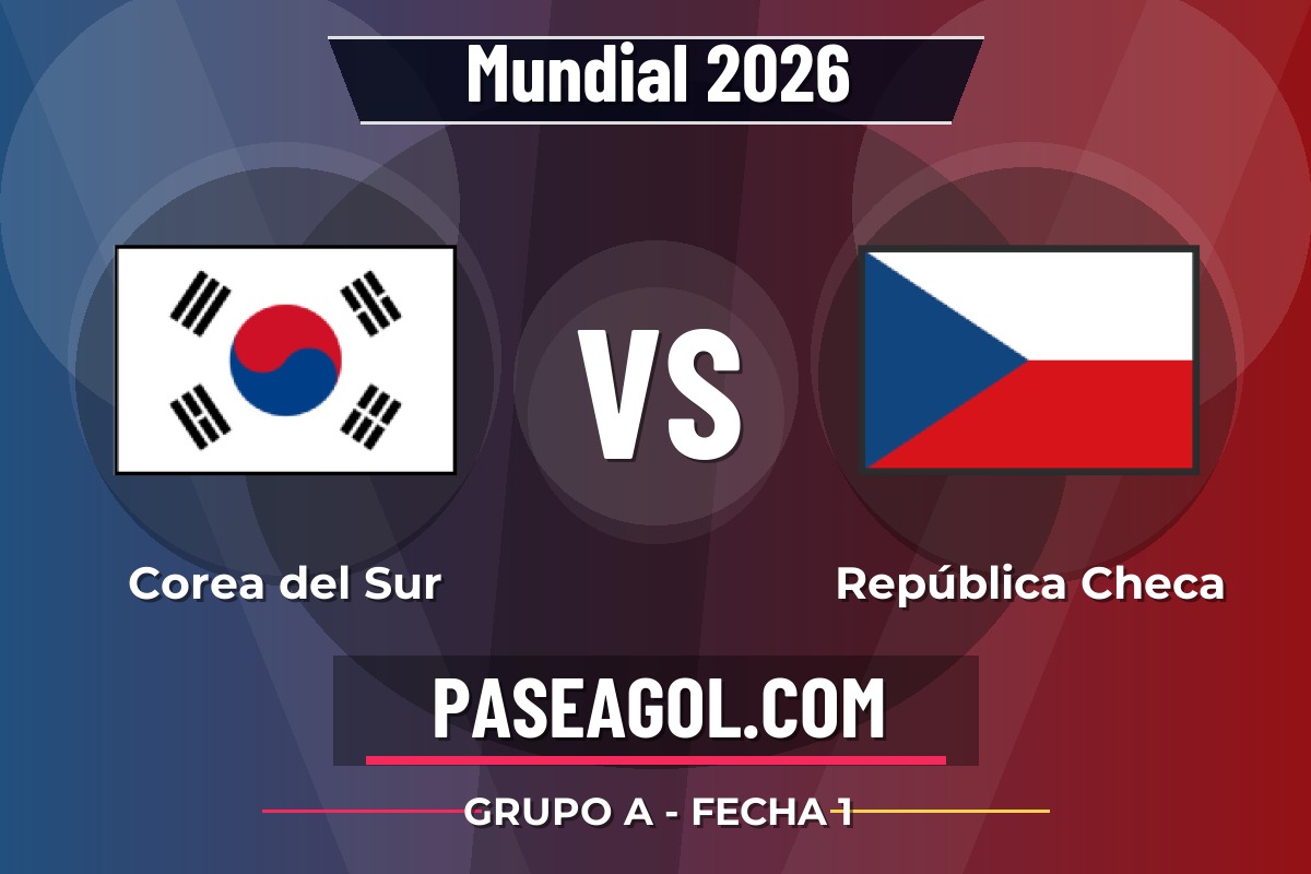 Corea del Sur vs República Checa Corea del Sur vs República Checa - Grupo A - Fecha 1 - Mundial 2026