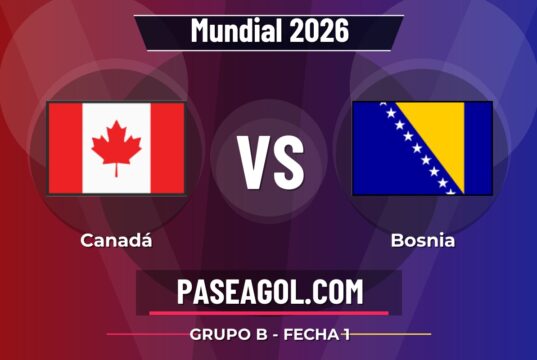 Canadá vs Bosnia en vivo Mundial 2026, donde ver Canadá vs Bosnia - Grupo B - Fecha 1 - Mundial 2026