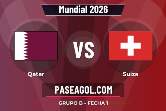 Qatar vs Suiza en vivo Mundial 2026, donde ver Qatar vs Suiza - Grupo B - Fecha 1 - Mundial 2026