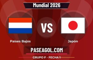 Países Bajos vs Japón en vivo Mundial 2026, donde ver Países Bajos vs Japón - Grupo F - Fecha 1 - Mundial 2026