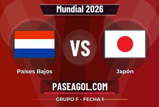 Países Bajos vs Japón en vivo Mundial 2026, donde ver Países Bajos vs Japón - Grupo F - Fecha 1 - Mundial 2026