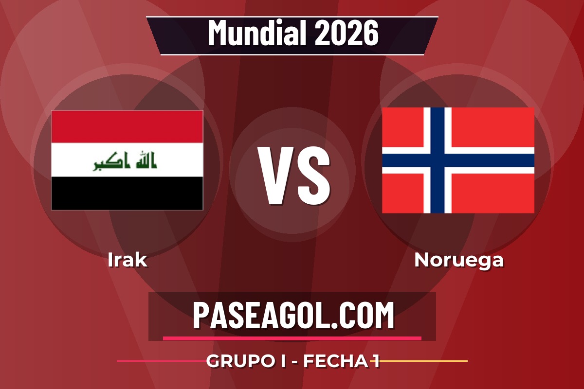 Irak vs Noruega Irak vs Noruega - Grupo I - Fecha 1 - Mundial 2026
