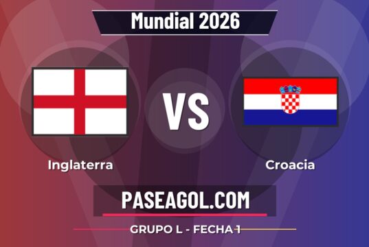 Inglaterra vs Croacia en vivo Mundial 2026, donde ver Inglaterra vs Croacia - Grupo L - Fecha 1 - Mundial 2026