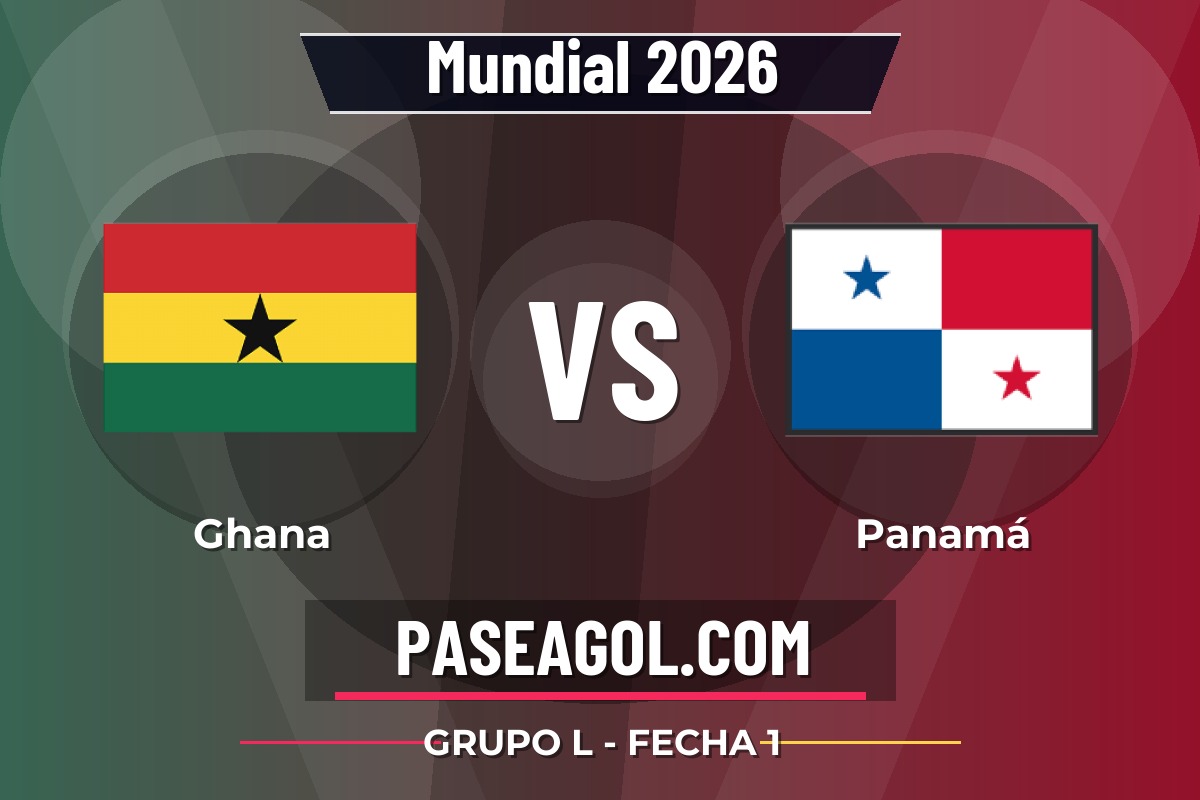 Ghana vs Panamá Ghana vs Panamá - Grupo L - Fecha 1 - Mundial 2026