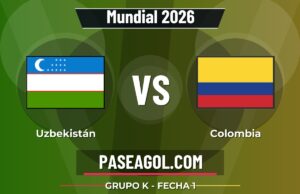 Uzbekistán vs Colombia en vivo Mundial 2026, donde ver Uzbekistán vs Colombia - Grupo K - Fecha 1 - Mundial 2026