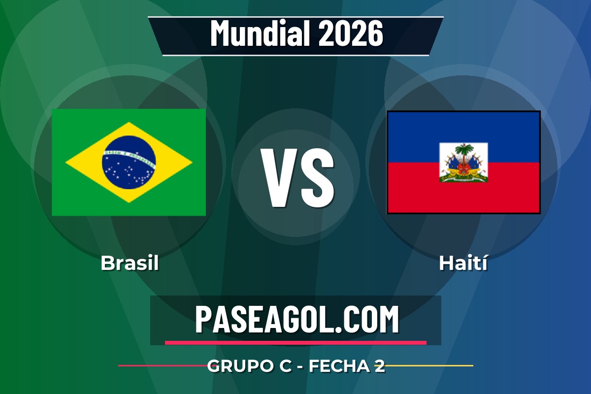 Brasil vs Haití Brasil vs Haití - Grupo C - Fecha 2 - Mundial 2026