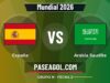 España vs Arabia Saudita en vivo Mundial 2026, donde ver España vs Arabia Saudita - Grupo H - Fecha 2 - Mundial 2026