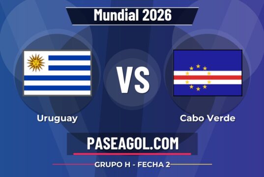 Uruguay vs Cabo Verde en vivo Mundial 2026, donde ver Uruguay vs Cabo Verde - Grupo H - Fecha 2 - Mundial 2026