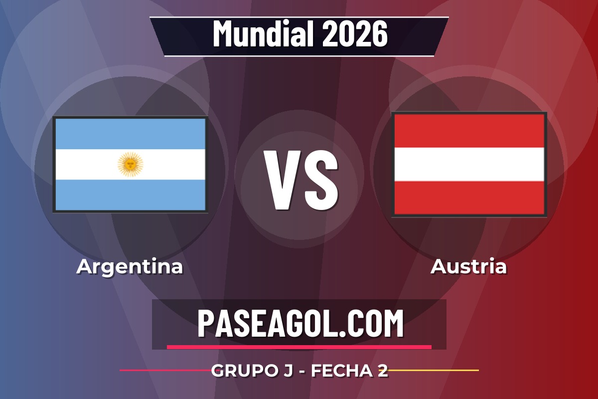Argentina vs Austria Argentina vs Austria - Grupo J - Fecha 2 - Mundial 2026