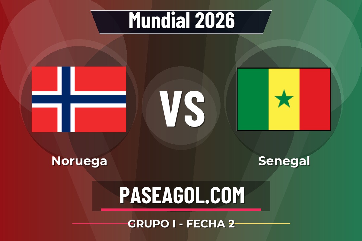 Noruega vs Senegal Noruega vs Senegal - Grupo I - Fecha 2 - Mundial 2026