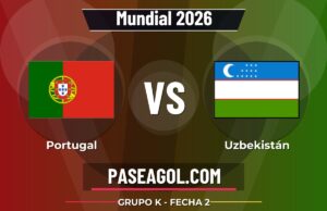 Portugal vs Uzbekistán en vivo Mundial 2026, donde ver Portugal vs Uzbekistán - Grupo K - Fecha 2 - Mundial 2026