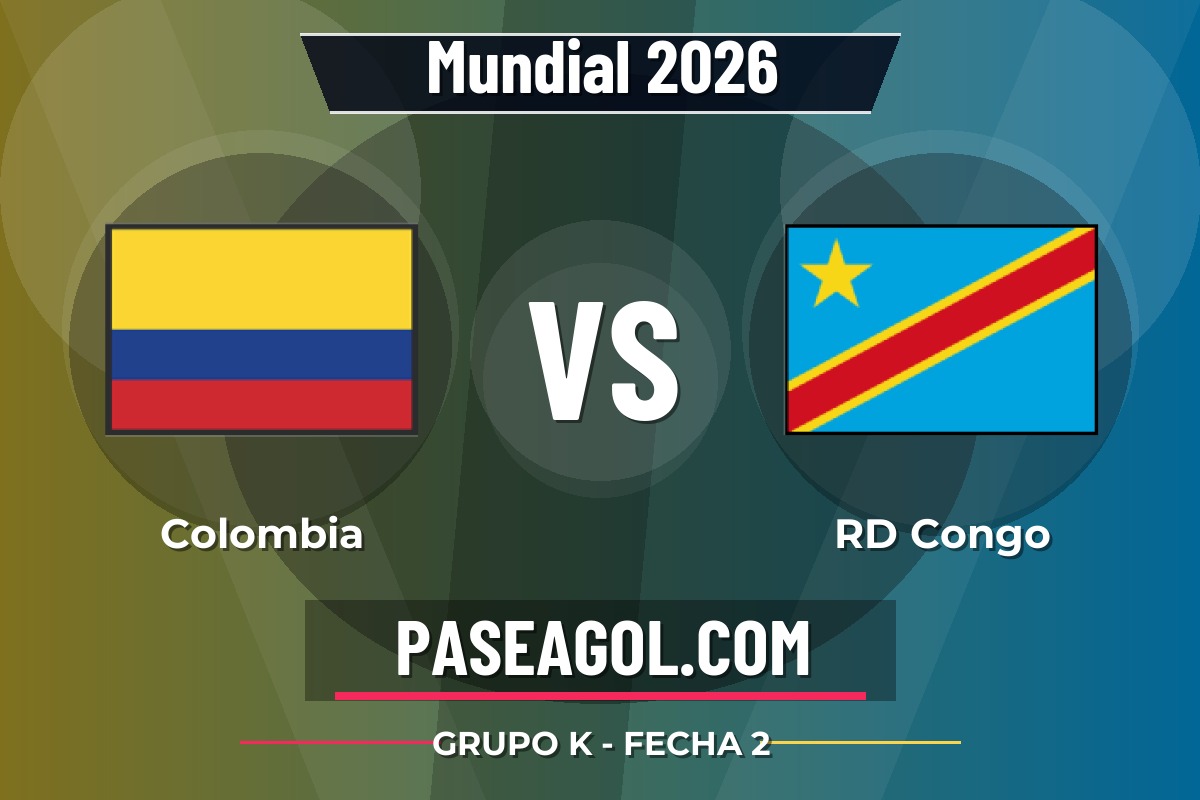 Colombia vs RD Congo Colombia vs RD Congo - Grupo K - Fecha 2 - Mundial 2026