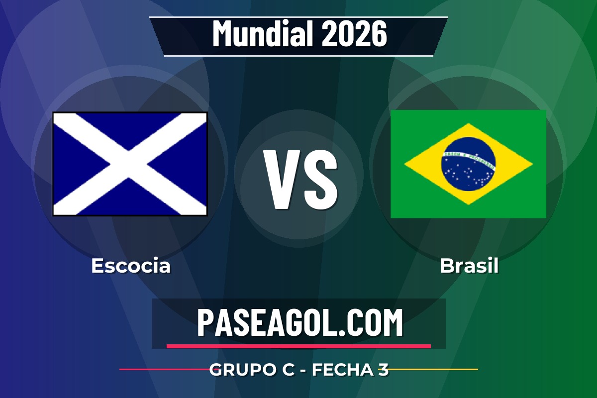 Escocia vs Brasil Escocia vs Brasil - Grupo C - Fecha 3 - Mundial 2026