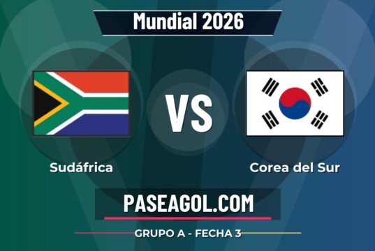 Sudáfrica vs Corea del Sur en vivo Mundial 2026, donde ver Sudáfrica vs Corea del Sur - Grupo A - Fecha 3 - Mundial 2026