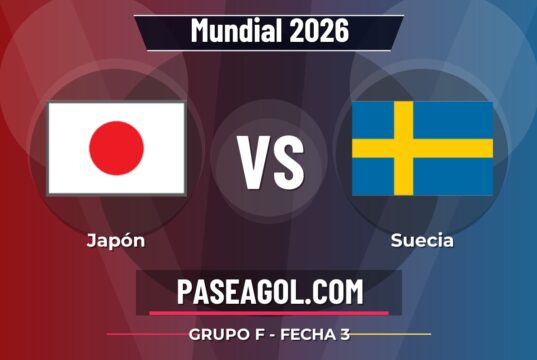 Japón vs Suecia en vivo Mundial 2026, donde ver Japón vs Suecia - Grupo F - Fecha 3 - Mundial 2026