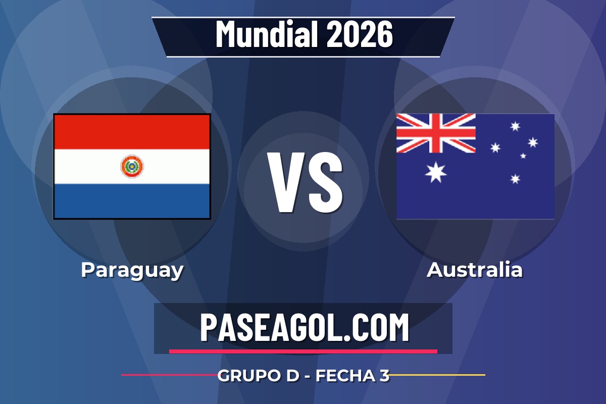 Paraguay vs Australia Paraguay vs Australia - Grupo D - Fecha 3 - Mundial 2026