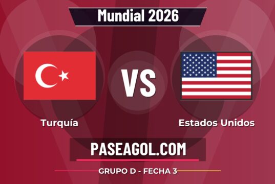 Turquía vs Estados Unidos en vivo Mundial 2026, donde ver Turquía vs Estados Unidos - Grupo D - Fecha 3 - Mundial 2026
