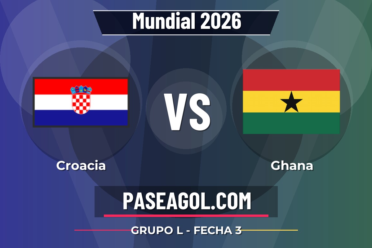 Croacia vs Ghana Croacia vs Ghana - Grupo L - Fecha 3 - Mundial 2026