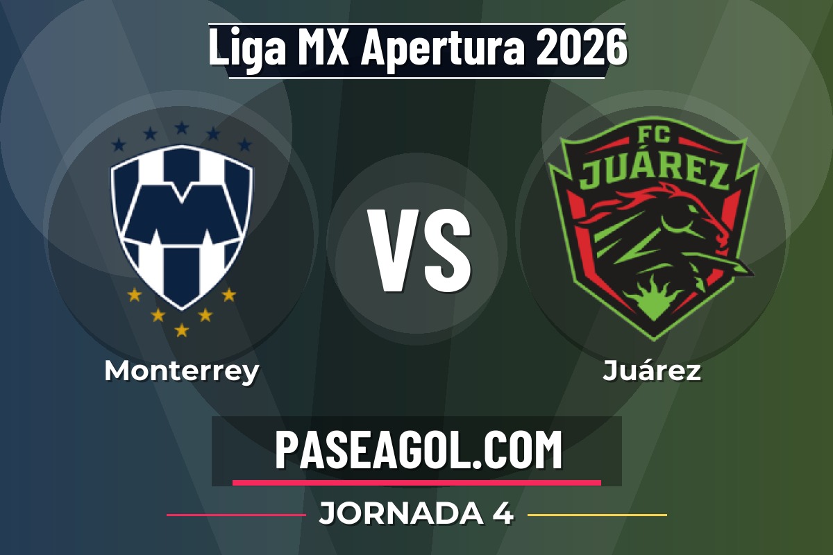 Monterrey vs Juárez Monterrey vs Juárez - Jornada 4 - Liga MX Apertura 2026