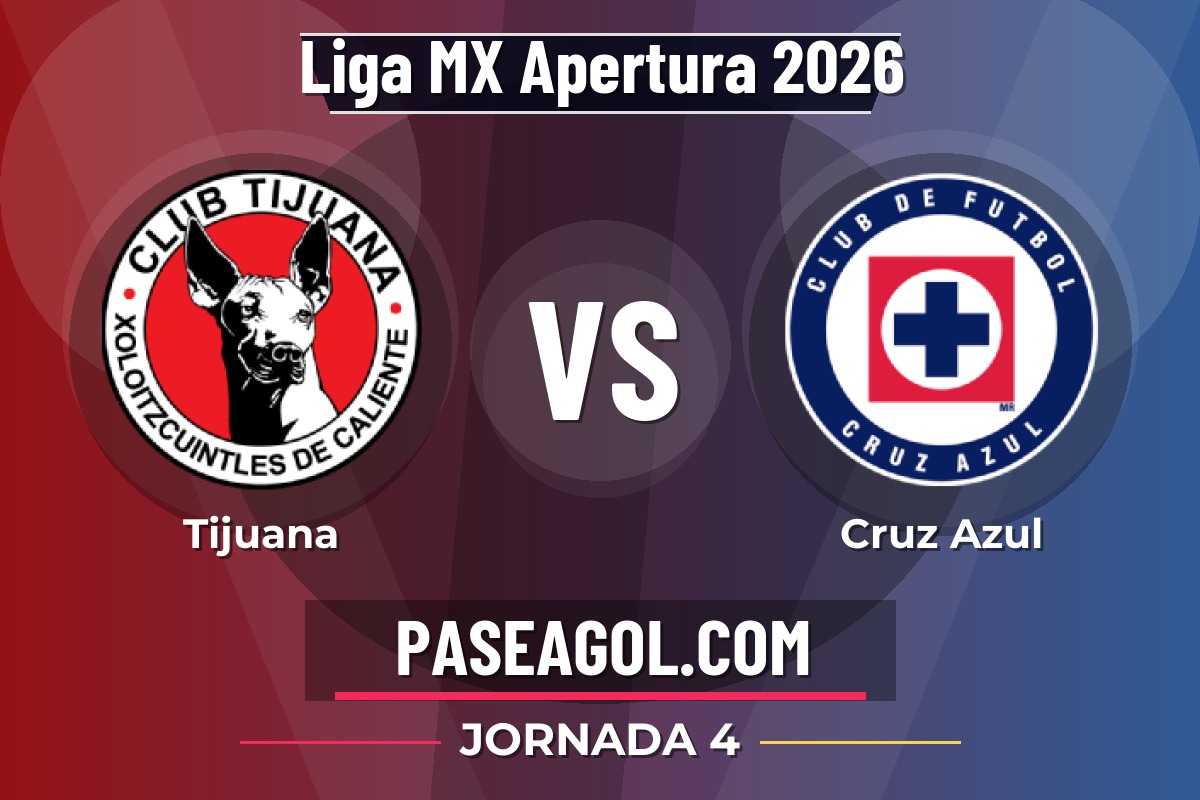 Tijuana vs Cruz Azul Tijuana vs Cruz Azul - Jornada 4 - Liga MX Apertura 2026