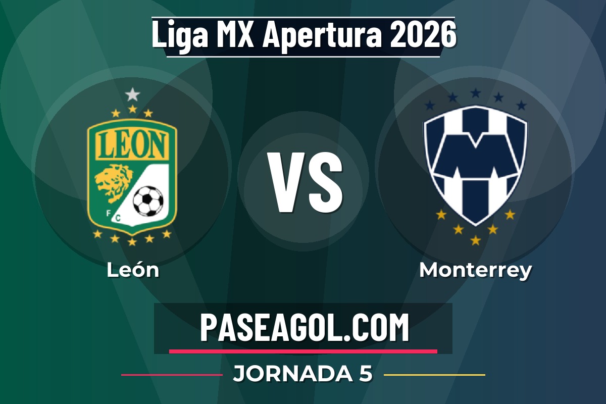 León vs Monterrey León vs Monterrey - Jornada 5 - Liga MX Apertura 2026
