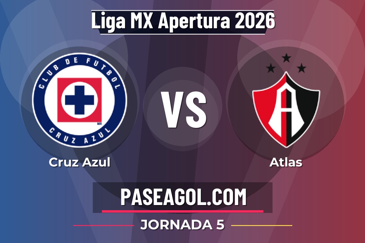 Cruz Azul vs Atlas Cruz Azul vs Atlas - Jornada 5 - Liga MX Apertura 2026