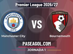 Manchester City vs Bournemouth en vivo Premier League 2026/27, donde ver Manchester City vs Bournemouth - Jornada 1 - Premier League 2026/27