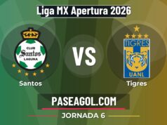 Santos vs Tigres en vivo Liga MX Apertura 2026, donde ver Santos vs Tigres - Jornada 6 - Liga MX Apertura 2026