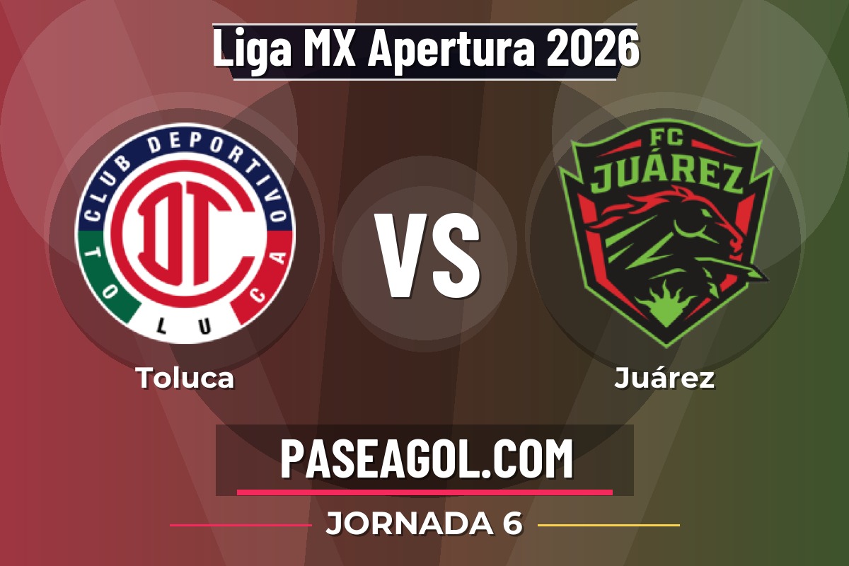 Toluca vs Juárez Toluca vs Juárez - Jornada 6 - Liga MX Apertura 2026
