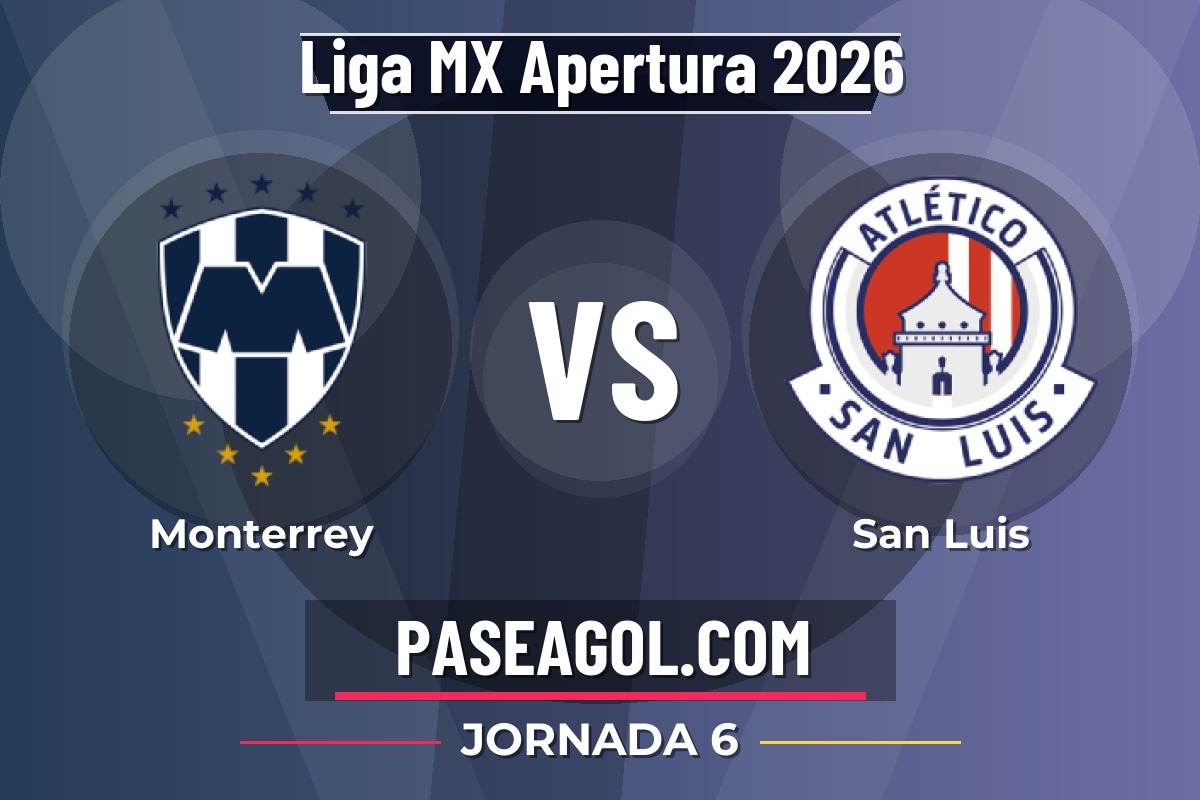 Monterrey vs San Luis Monterrey vs San Luis - Jornada 6 - Liga MX Apertura 2026