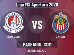 San Luis vs Chivas en vivo Liga MX Apertura 2026, donde ver San Luis vs Chivas - Jornada 7 - Liga MX Apertura 2026