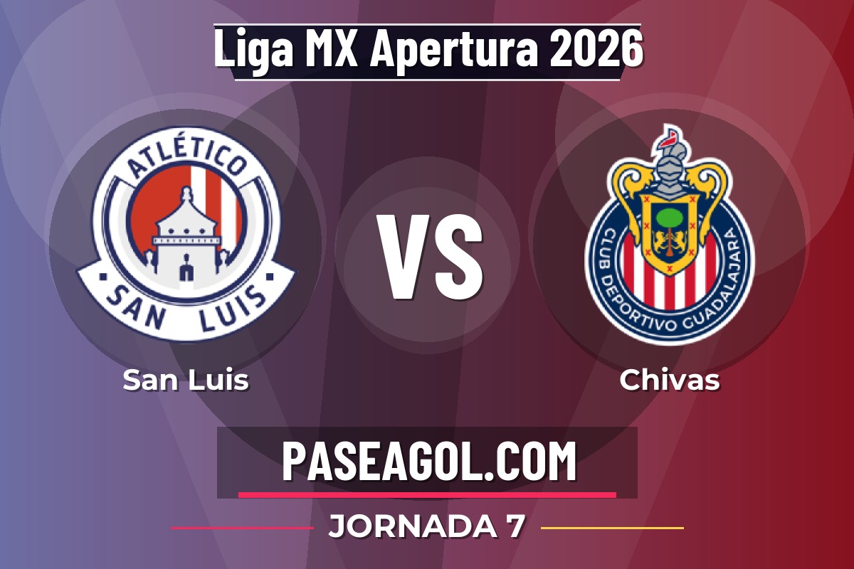 San Luis vs Chivas San Luis vs Chivas - Jornada 7 - Liga MX Apertura 2026