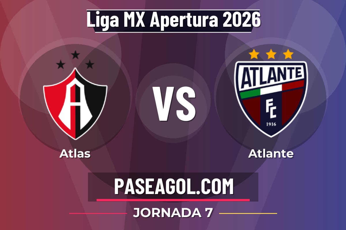 Atlas vs Atlante Atlas vs Atlante - Jornada 7 - Liga MX Apertura 2026
