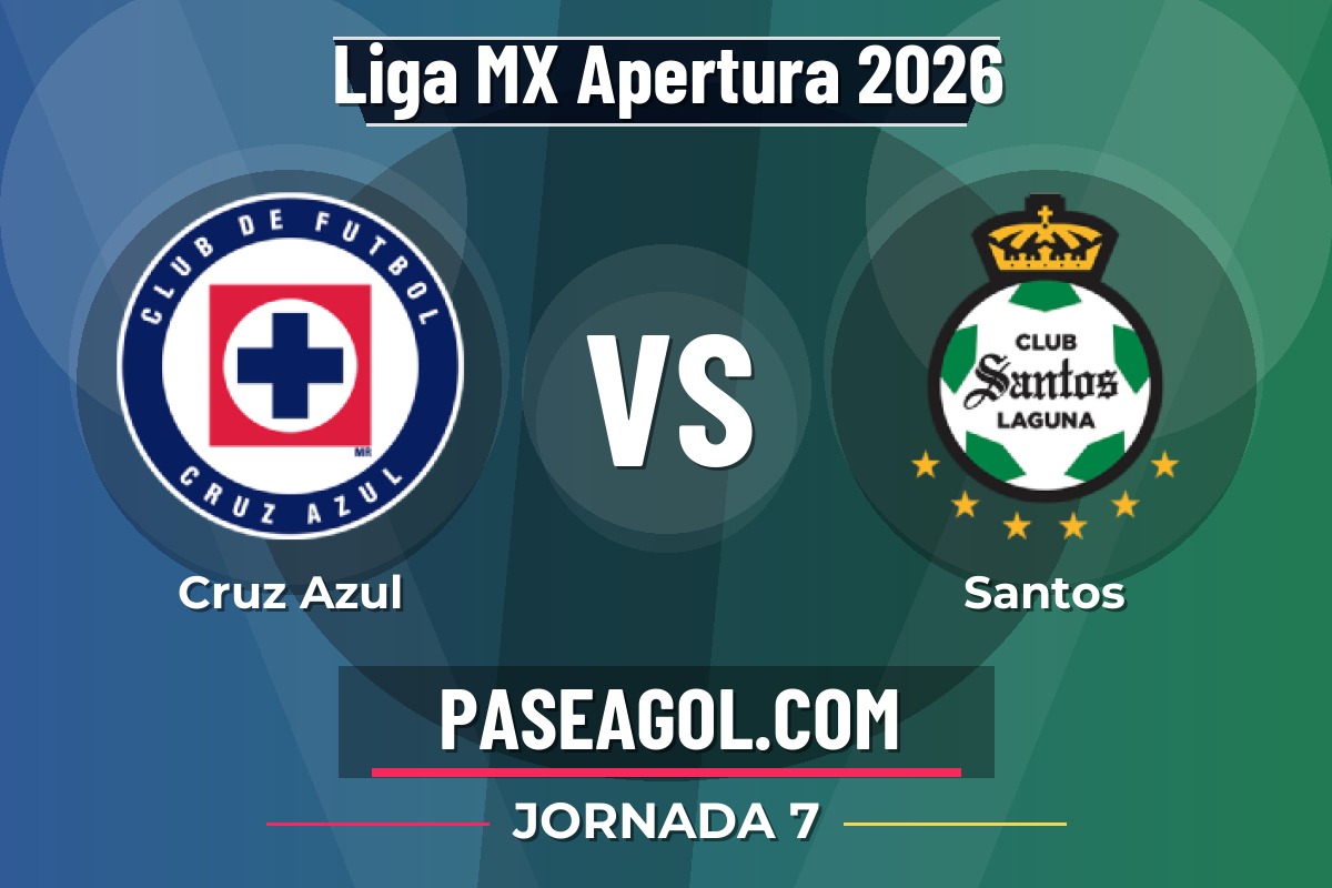 Cruz Azul vs Santos Cruz Azul vs Santos - Jornada 7 - Liga MX Apertura 2026