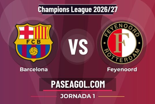 Barcelona vs Feyenoord en vivo Champions League 2026/27, donde ver Barcelona vs Feyenoord - Jornada 1 - Champions League 2026/27