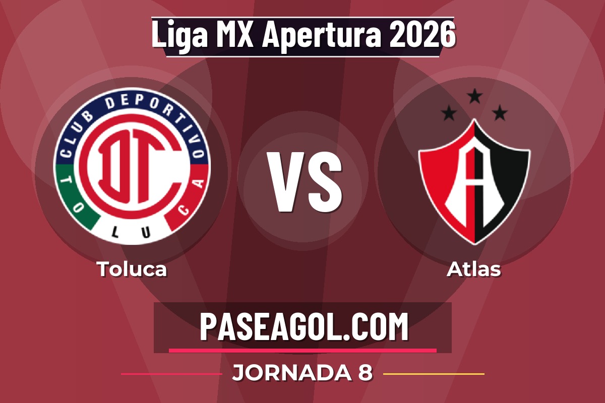 Toluca vs Atlas Toluca vs Atlas - Jornada 8 - Liga MX Apertura 2026