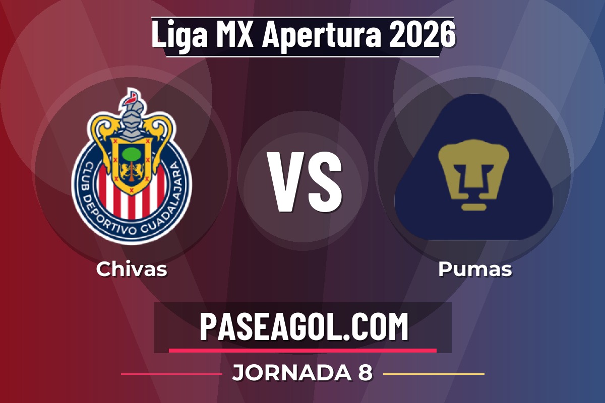 Chivas vs Pumas Chivas vs Pumas - Jornada 8 - Liga MX Apertura 2026
