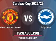 Manchester United vs Brighton en vivo Carabao Cup 2026/27, dónde ver Manchester United vs Brighton - Tercera Ronda - Carabao Cup 2026/27