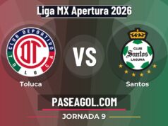 Toluca vs Santos en vivo Liga MX Apertura 2026, dónde ver Toluca vs Santos - Jornada 9 - Liga MX Apertura 2026